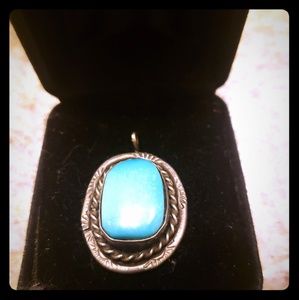 Silver and turquoise pendant